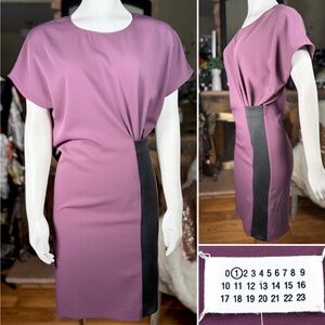 Maison Martin Margiela Purple & Black Short Sleeve Sheath Dress, Sz 38/2